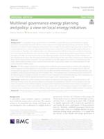 Multilevel governance energy planning and policy: a view on local energy initiatives