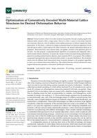 Optimization of Generatively Encoded Multi-Material Lattice Structures for Desired Deformation Behavior