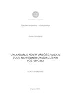 Uklanjanje novih onečišćivala iz vode naprednim oksidacijskim postupcima