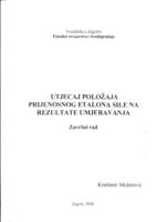 Utjecaj položaja  prijenosnog etalona sile na rezultate umjeravanja