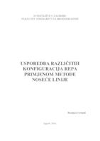 Usporedba različitih konfiguracija repa primjenom metode noseće linije