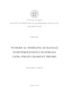 Numerical modeling of damage in heterogeneous materials using strain gradient theory

