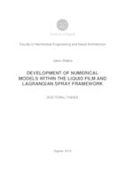 Development of numerical models within the liquid film and Lagrangian spray framework
