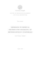 Meshless numerical method for modeling of heterogeneous materials
