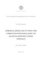 Numerical modelling of spray and combustion processes using the Euler Eulerian multiphase approach
