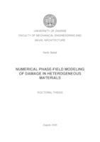 Numerical phase-field modeling of damage in heterogeneous materials
