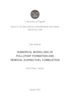 Numerical modelling of pollutant formation and removal during fuel combustion