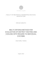 Multi criteria method for evaluation of district heating and cooling with regard to individual systems