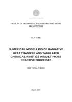 Numerical modelling of radiative heat transfer and tabulated chemical kinetics in multiphase reactive processes
