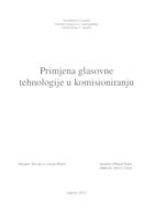 prikaz prve stranice dokumenta Primjena glasovne tehnologije u komisioniranju