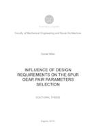 prikaz prve stranice dokumenta Influence of design requirements on the spur gear pair parameters selection