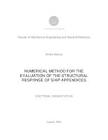 prikaz prve stranice dokumenta Numerical methods for the evaluation of the structural response of ship appendices