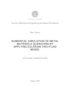 prikaz prve stranice dokumenta Numerical simulation of metal materials quenching by applying Eulerian two-fluid model