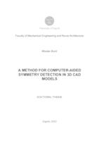prikaz prve stranice dokumenta A method for computer-aided symmetry detection in 3D CAD models